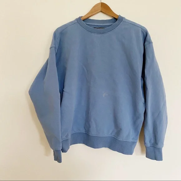 Primark Blue Grey 100% Cotton Oversized Crewneck Sweatshirt - Picture 1 of 7